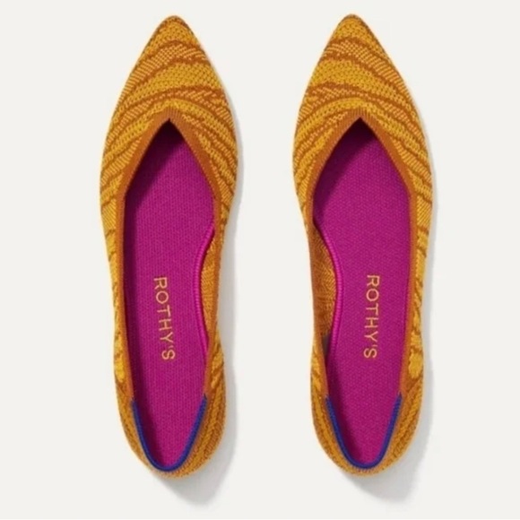 Rothy’s The Point Flat in Golden Zebra Rare Retired Design Women’s size 8.5 - Picture 11 of 12